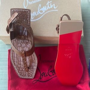Crocodile skin Louboutin sandals